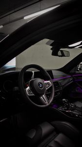 Preview wallpaper bmw, steering wheel, salon, speedometer, panel