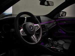 Preview wallpaper bmw, steering wheel, salon, speedometer, panel