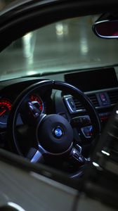 Preview wallpaper bmw, steering wheel, speedometer, interior