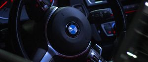 Preview wallpaper bmw, steering wheel, speedometer, interior