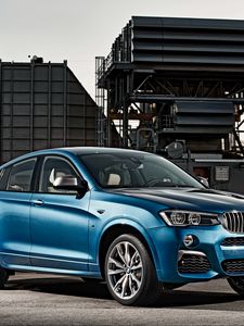 Preview wallpaper bmw, x4, m40i, blue, side view