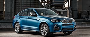 Preview wallpaper bmw, x4, m40i, blue, side view