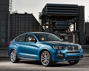 Preview wallpaper bmw, x4, m40i, blue, side view