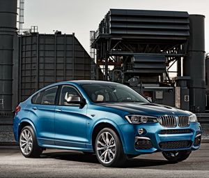 Preview wallpaper bmw, x4, m40i, blue, side view