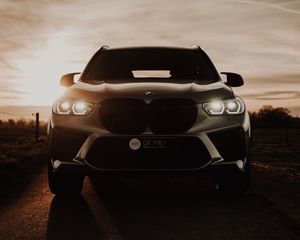 Preview wallpaper bmw x5, bmw, car, suv, gray, front view