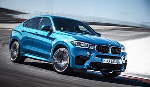 Preview wallpaper bmw x6, bmw, blue, speed, side view