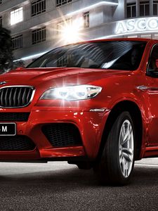 Preview wallpaper bmw x6, bmw, red, side view