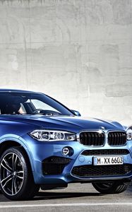 Preview wallpaper bmw, x6, m, 2015, blue, side view