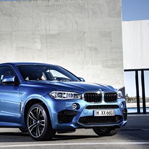 Preview wallpaper bmw, x6, m, 2015, blue, side view