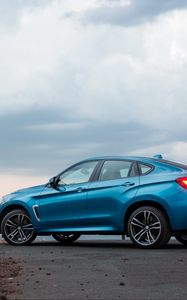 Preview wallpaper bmw, x6, za-spec, f16, blue, side view