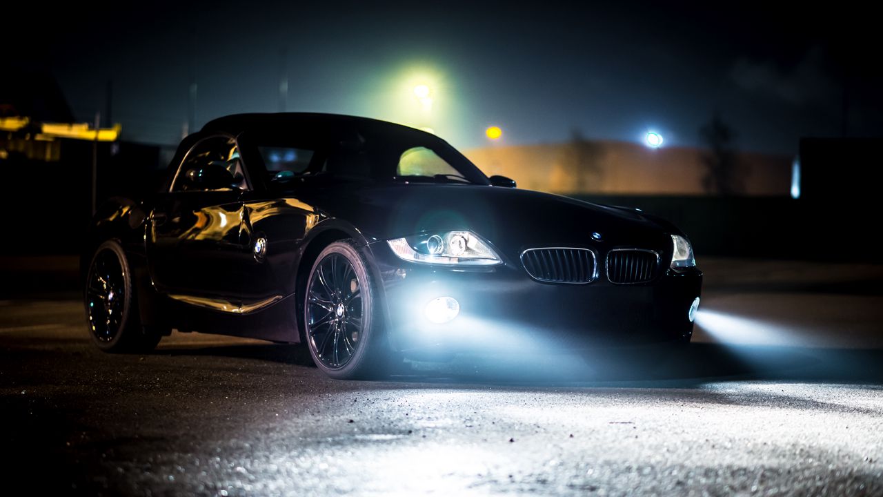 Wallpaper bmw z4, bmw, car, black, headlight, light