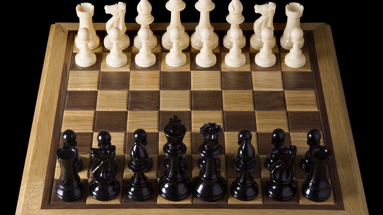 Wallpaper board, game, chess, party, figures, black, white