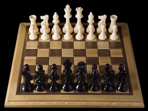 Preview wallpaper board, game, chess, party, figures, black, white
