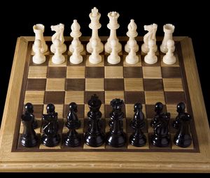 Preview wallpaper board, game, chess, party, figures, black, white