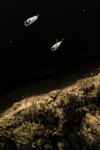 Preview wallpaper boat, aerial view, coast