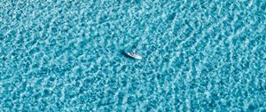 Preview wallpaper boat, aerial view, coast, wave