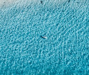 Preview wallpaper boat, aerial view, coast, wave