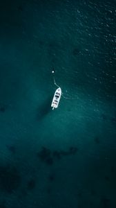 Preview wallpaper boat, aerial view, sea, water, waves