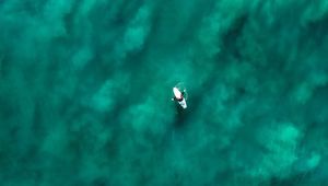 Preview wallpaper boat, aerial view, water, sea
