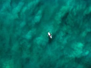 Preview wallpaper boat, aerial view, water, sea