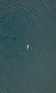 Preview wallpaper boat, aerial view, water, glare, sea