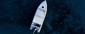 Preview wallpaper boat, aerial view, water, glare, dark