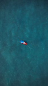 Preview wallpaper boat, aerial view, water, waves