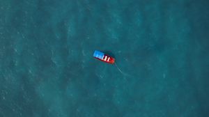 Preview wallpaper boat, aerial view, water, waves