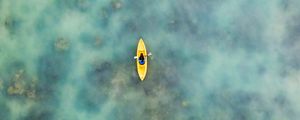 Preview wallpaper boat, aerial view, water, canoe