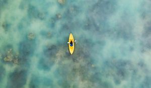 Preview wallpaper boat, aerial view, water, canoe