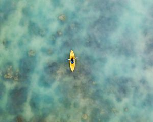 Preview wallpaper boat, aerial view, water, canoe