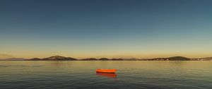 Preview wallpaper boat, bay, horizon, guanabara bay, rio de janeiro, brazil