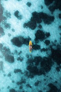 Preview wallpaper boat, canoe, aerial view, ocean