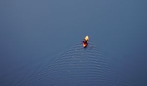 Preview wallpaper boat, canoe, aerial view, water