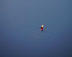 Preview wallpaper boat, canoe, aerial view, water