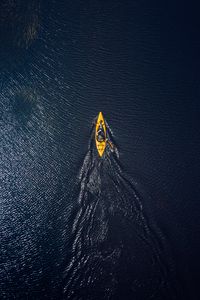 Preview wallpaper boat, canoe, aerial view, ocean, water