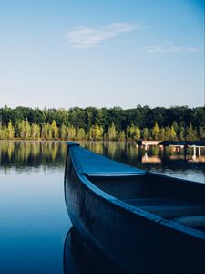 Preview wallpaper boat, canoe, lake, trees