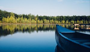 Preview wallpaper boat, canoe, lake, trees