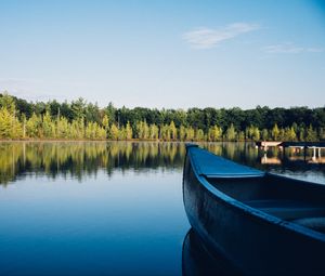 Preview wallpaper boat, canoe, lake, trees