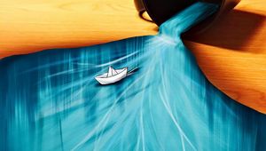Preview wallpaper boat, cup, surface, art