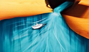 Preview wallpaper boat, cup, surface, art