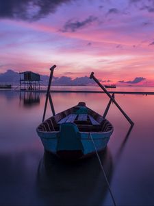 Preview wallpaper boat, dawn, horizon, vietnam