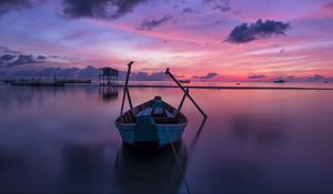 Preview wallpaper boat, dawn, horizon, vietnam
