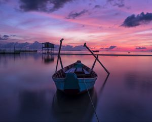 Preview wallpaper boat, dawn, horizon, vietnam