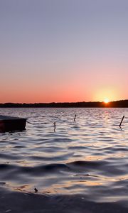 Preview wallpaper boat, decline, lonely, lake