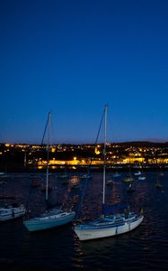 Preview wallpaper boat, dock, night, sea