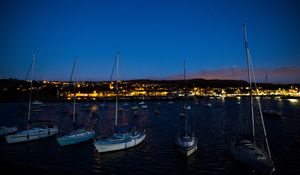 Preview wallpaper boat, dock, night, sea