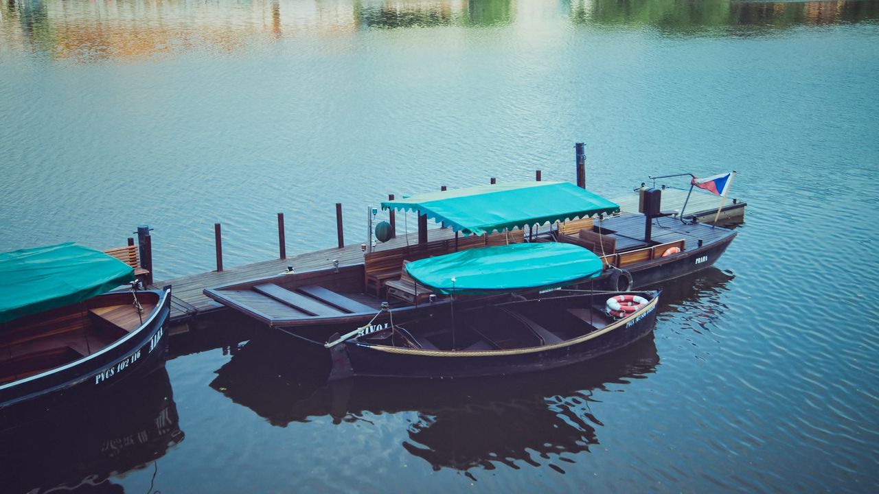 Wallpaper boat, dock, pier, lake