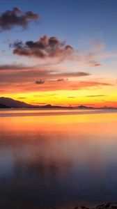 Preview wallpaper boat, evening, decline, gulf, landscape