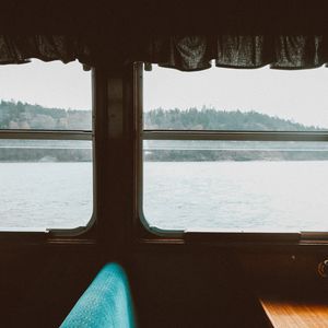 Preview wallpaper boat, interior, window, view